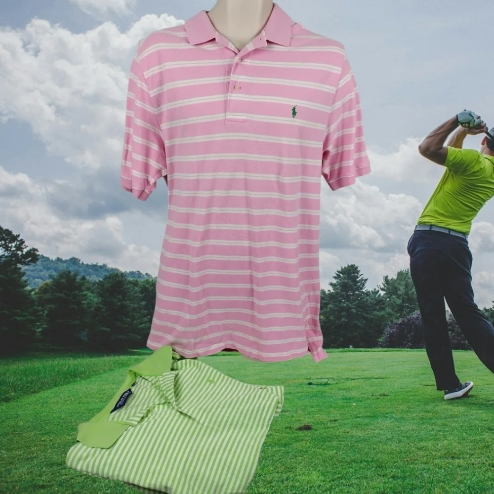 ralph lauren Golf Polo Men's Size Large Y2K Shirts Course Greens 2 Shirts